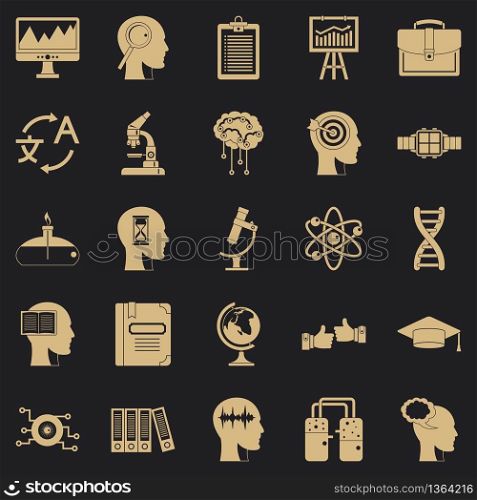World knowledge icons set. Simple set of 25 world knowledge vector icons for web for any design. World knowledge icons set, simple style