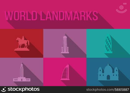 World landmarks, famous buildings, Europe, America, Asia