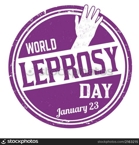 World leprosy day grunge rubber stamp on white background, vector illustration