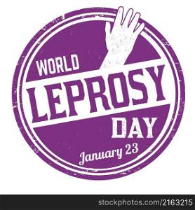 World leprosy day grunge rubber stamp on white background, vector illustration