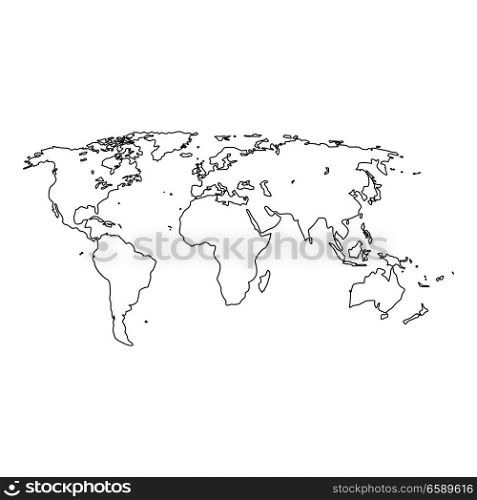 World map black icon .