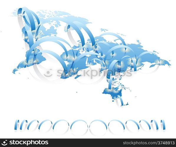 World map connections concept on white background. Vector illustration.