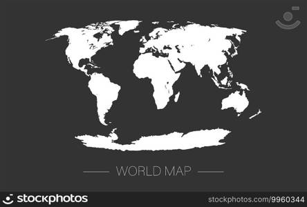 World map. Earth, white map template for web site pattern, annual report, infographics. Globe similar world map icon. Travel worldwide, map silhouette backdrop. Vector illustration