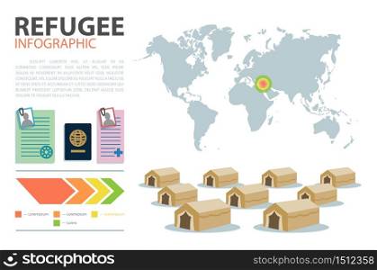 World map. Geographical infographic. Immigration routes infographic template. Vector illustration. World map. Geographical infographic. Immigration routes infographic template.
