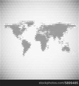 World map geometric background, abstract triangle pattern vector.