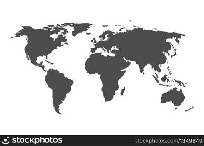 World map. Grey earth isolated on white background. Continents on the globe. Asia, Africa, Europe, Australia, America, Pacific, Atlantic ocean in atlas. Planet icon. Art, wallpaper cartography. Vector. World map. Grey earth isolated on white background. Continent on the globe. Asia, Africa, Europe, Australia, America, Pacific, Atlantic ocean in atlas. Planet icon. Art, wallpaper cartography. Vector