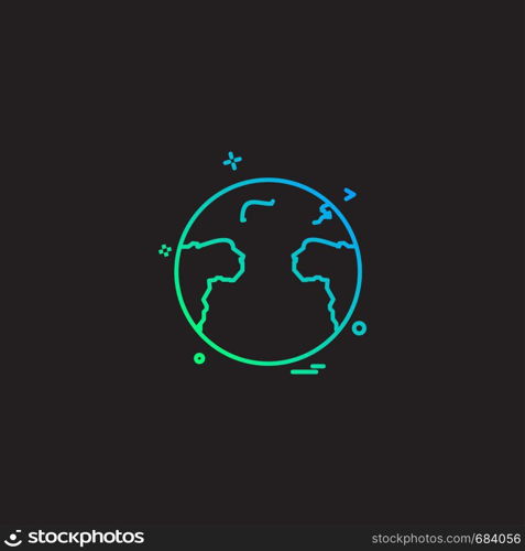 World map icon design vector