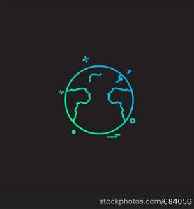 World map icon design vector