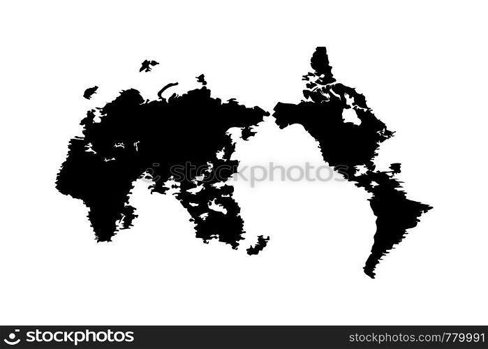 World Map in Black Color Vector Illustration EPS10. World Map in Black Color Vector Illustration