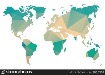World map in geometric triangle pattern design, vector illustration