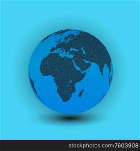 World map in globe shape of Earth. Vector Illustration EPS10. World map in globe shape of Earth. Vector Illustration