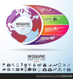 World Map Infographics Design Template,Vector Illustration