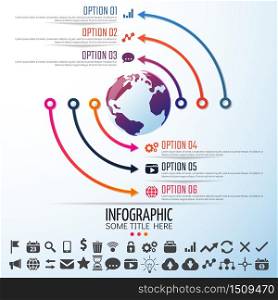 World Map Infographics Design Template,Vector Illustration