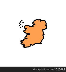 World, Map, Ireland Business Logo Template. Flat Color