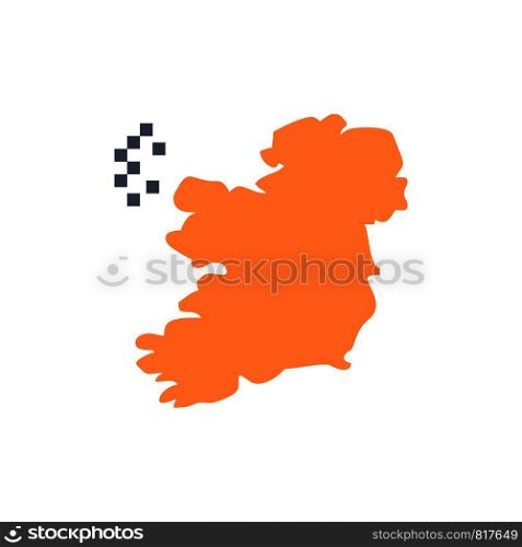 World, Map, Ireland Flat Color Icon. Vector icon banner Template