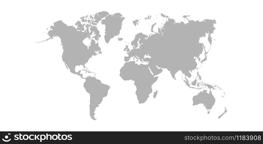 World map isolated on white background. Vector