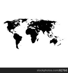 World map it is black icon . Simple style .. World map it is black icon .