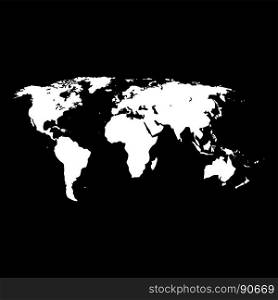 World map it is white icon .. World map it is white icon . Flat style .