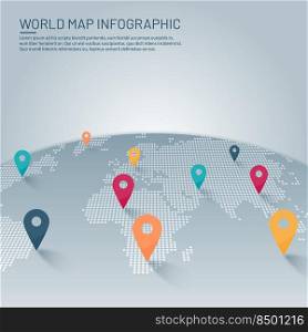 world map modern infographic
