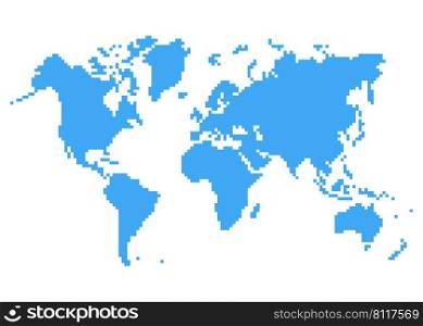 World map of pixel concept. Vector illustration