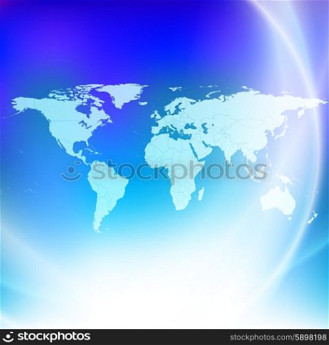 World map on a blue background vector.. World map on a blue background vector