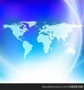 World map on a blue background vector.. World map on a blue background vector