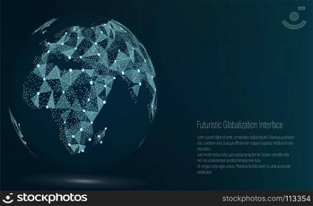 World Map Point. Africa. Vector Illustration. Composition, Representing The Global Network Connection, International Meaning. Futuristic Digital Earth.. World Map Point. Africa. Vector Illustration. Composition, Representing The Global Network Connection, International Meaning. Futuristic Digital Earth