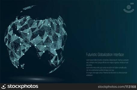 World Map Point. Asia. Vector Illustration. Composition, Representing The Global Network Connection, International Meaning. Futuristic Digital Earth.. World Map Point. Asia. Vector Illustration. Composition, Representing The Global Network Connection, International Meaning. Futuristic Digital Earth