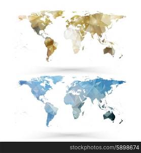World map template, triangle design vector illustration.