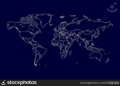 World map vector. Contour of world map