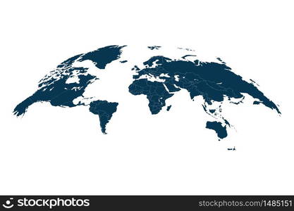 World map vector illustration. 3D globe world map isolated on white background