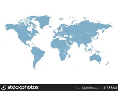 World map vector illustration on white background. World map vector on white background