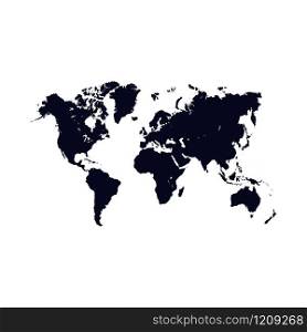 World map vector, isolated on white background. Flat Earth, gray map template for web site pattern, anual report, inphographics