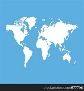 World map vector on blue