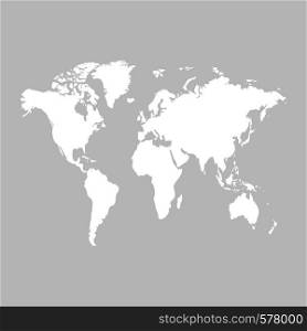 World map vector on grey back
