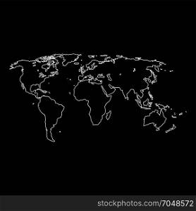 World map white icon .