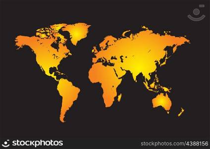 World map with all countries, and set of earth globes, detailed vector