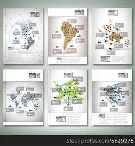 World maps, infographic design. Brochure, flyer or report for business