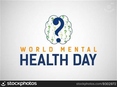 World Mental Health Day October 10, Vector Illustration. Mental Illness