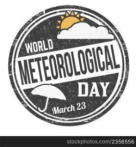 World meteorological day grunge rubber stamp on white background, vector illustration