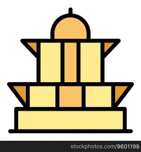 World monument icon outline vector. City house. Travel culture color flat. World monument icon vector flat