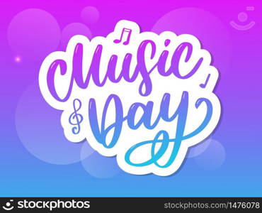 world music day lettering calligraphy brush logo. world music day lettering calligraphy brush logo holiday