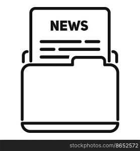 World news paper icon outline vector. Web page. Front text. World news paper icon outline vector. Web page