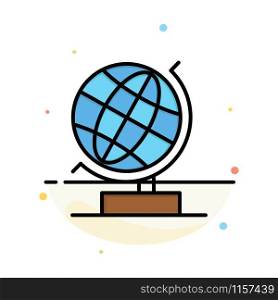World, Office, Globe, Web Abstract Flat Color Icon Template