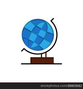 World, Office, Globe, Web  Flat Color Icon. Vector icon banner Template