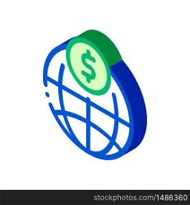 World Payment Coin Transfer vector isometric sign. color isolated symbol illustration. World Payment Coin Transfer Vector Thin Line Icon