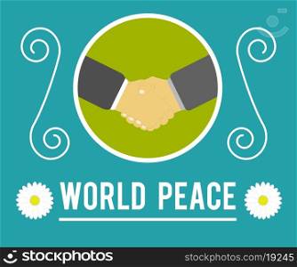 World peace concept. Handshake between people