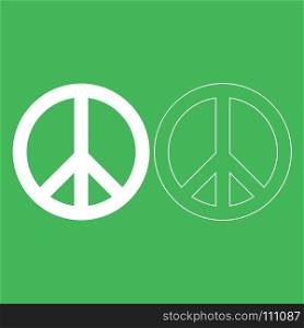 World peace sign symbol icon . Illustration white color .. World peace sign symbol icon . Illustration white color . Fill and outline