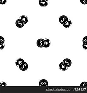 World planet and dollar coin pattern repeat seamless in black color for any design. Vector geometric illustration. World planet and dollar coin pattern seamless black