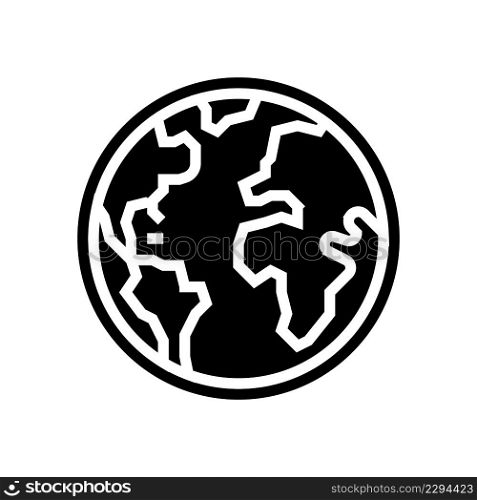 world planet glyph icon vector. world planet sign. isolated contour symbol black illustration. world planet glyph icon vector illustration